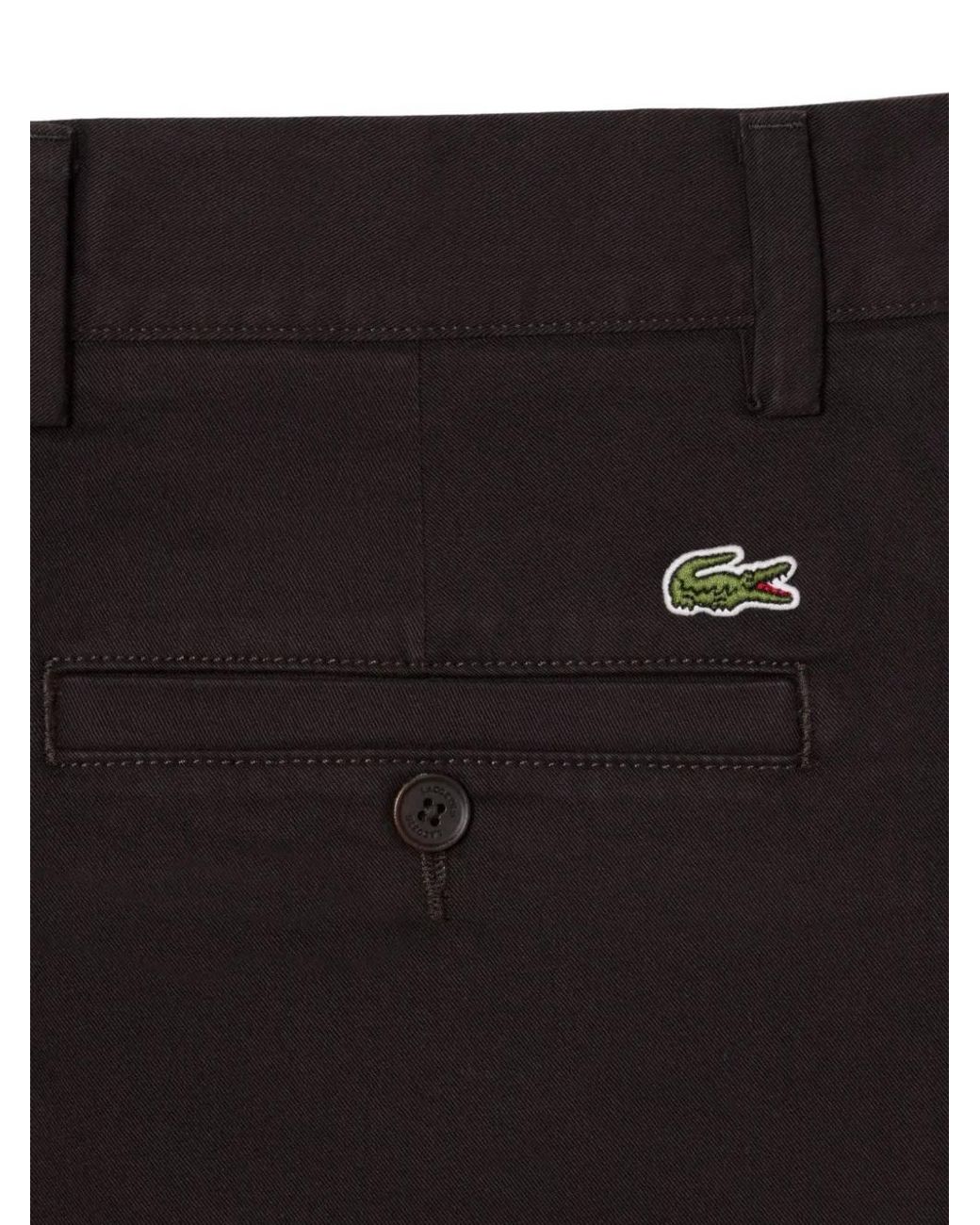Lacoste Black Pantalon Chino Boutonné for men