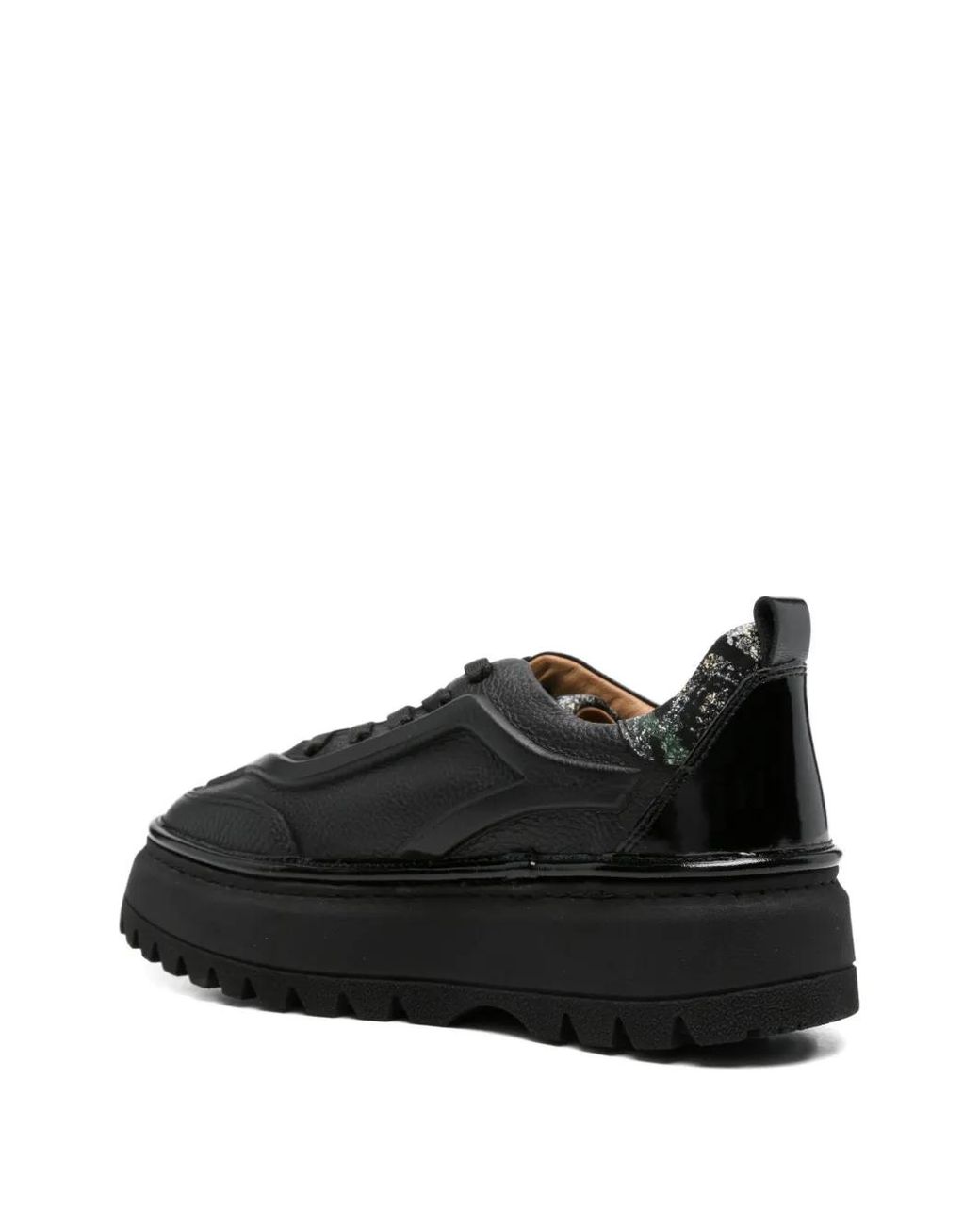 SERGIO MORETTI FIRENZE Black Pebbled Platform Sneakers