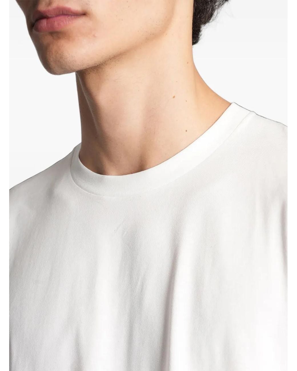 Ssstein White Crew-Neck T-Shirt for men