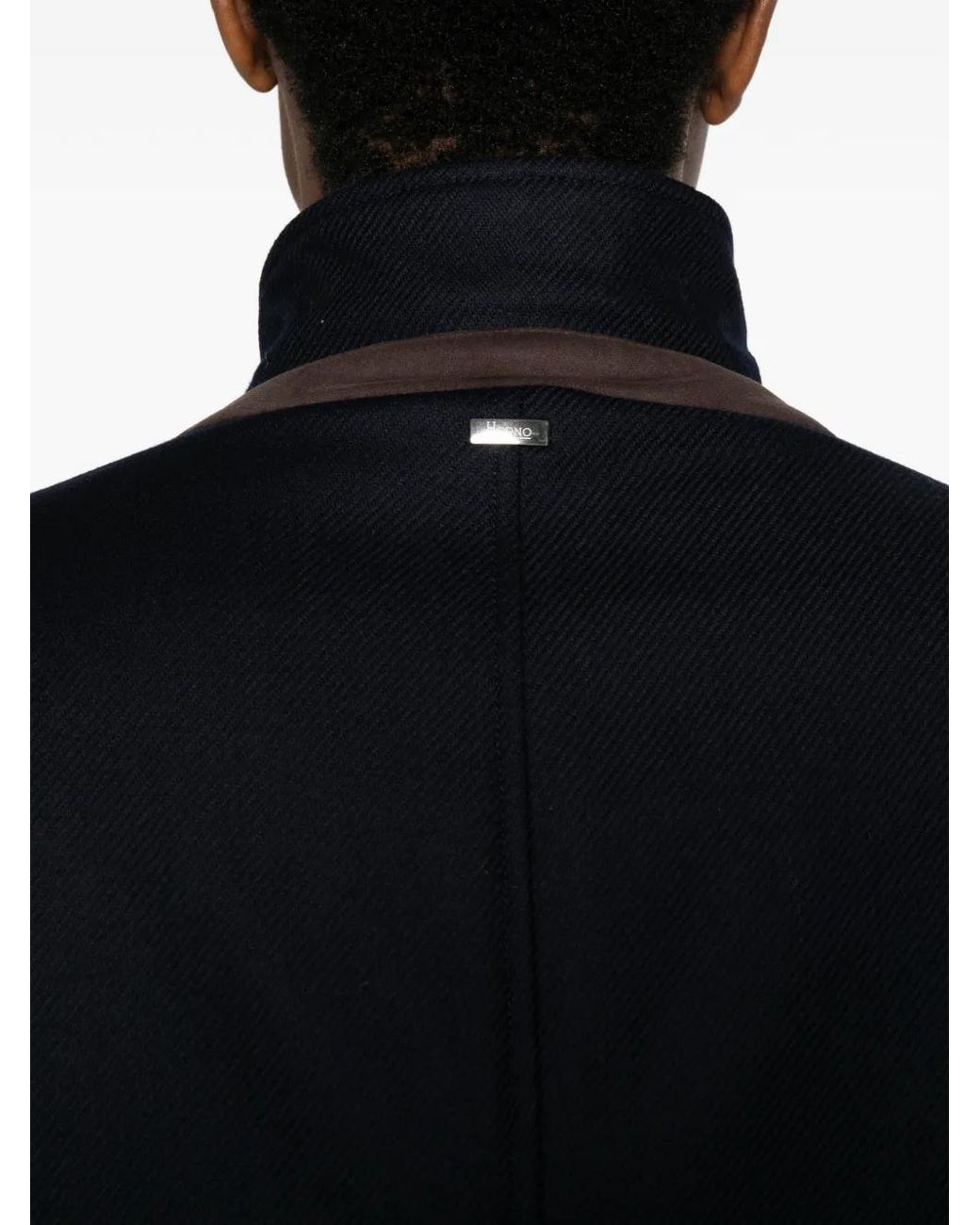 Herno Blue High-Neck Button-Up Jacket for men