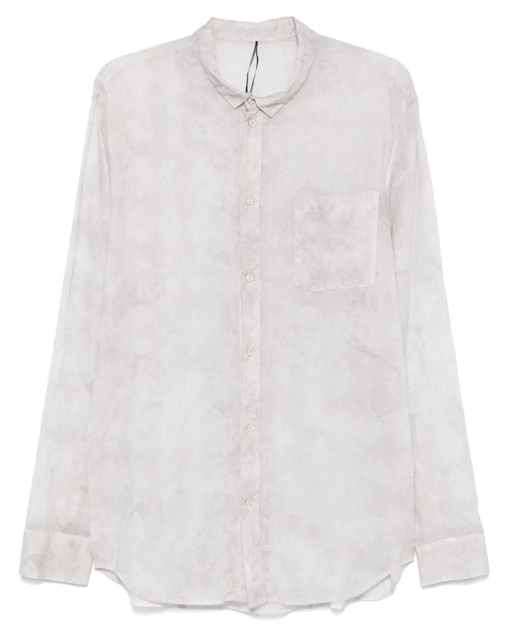 Masnada White Abstract-Print Shirt for men