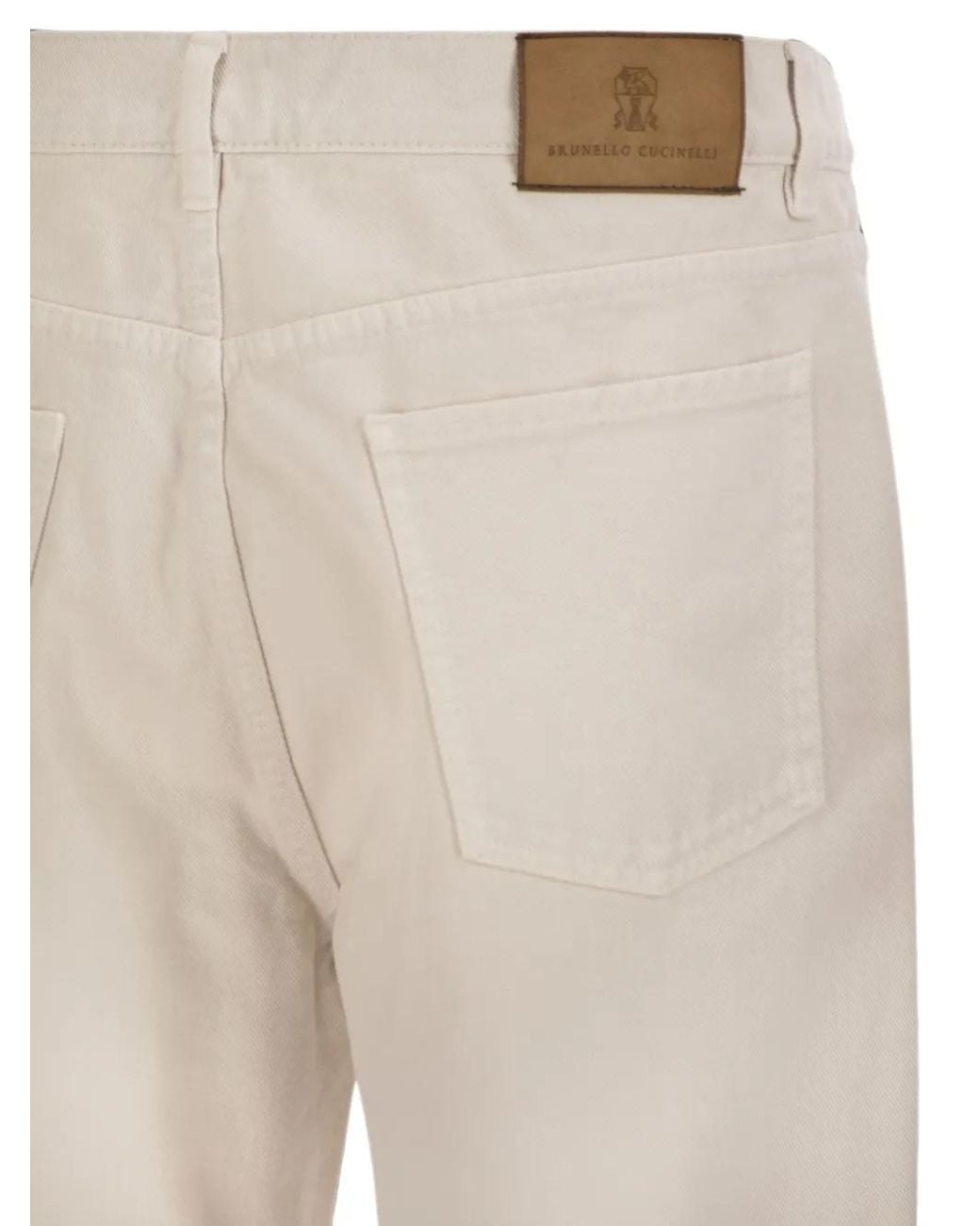 Brunello Cucinelli Natural Jean Cigarette À Coupe Cinq Poches for men