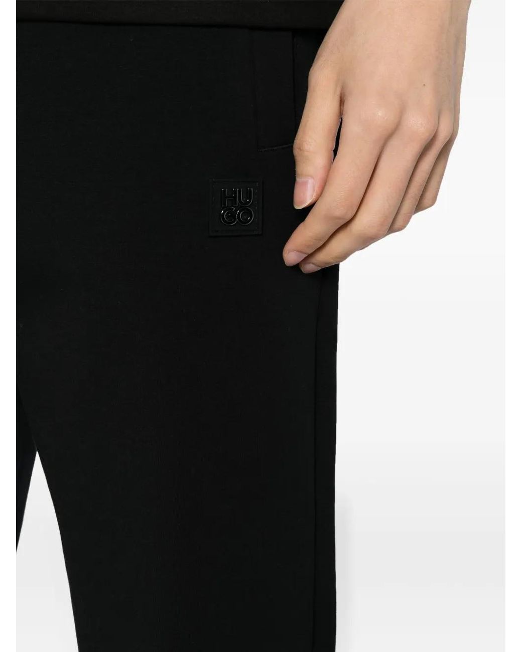 HUGO Boss Black Thick Cotton Drawstring Waist Joggers Pants for men