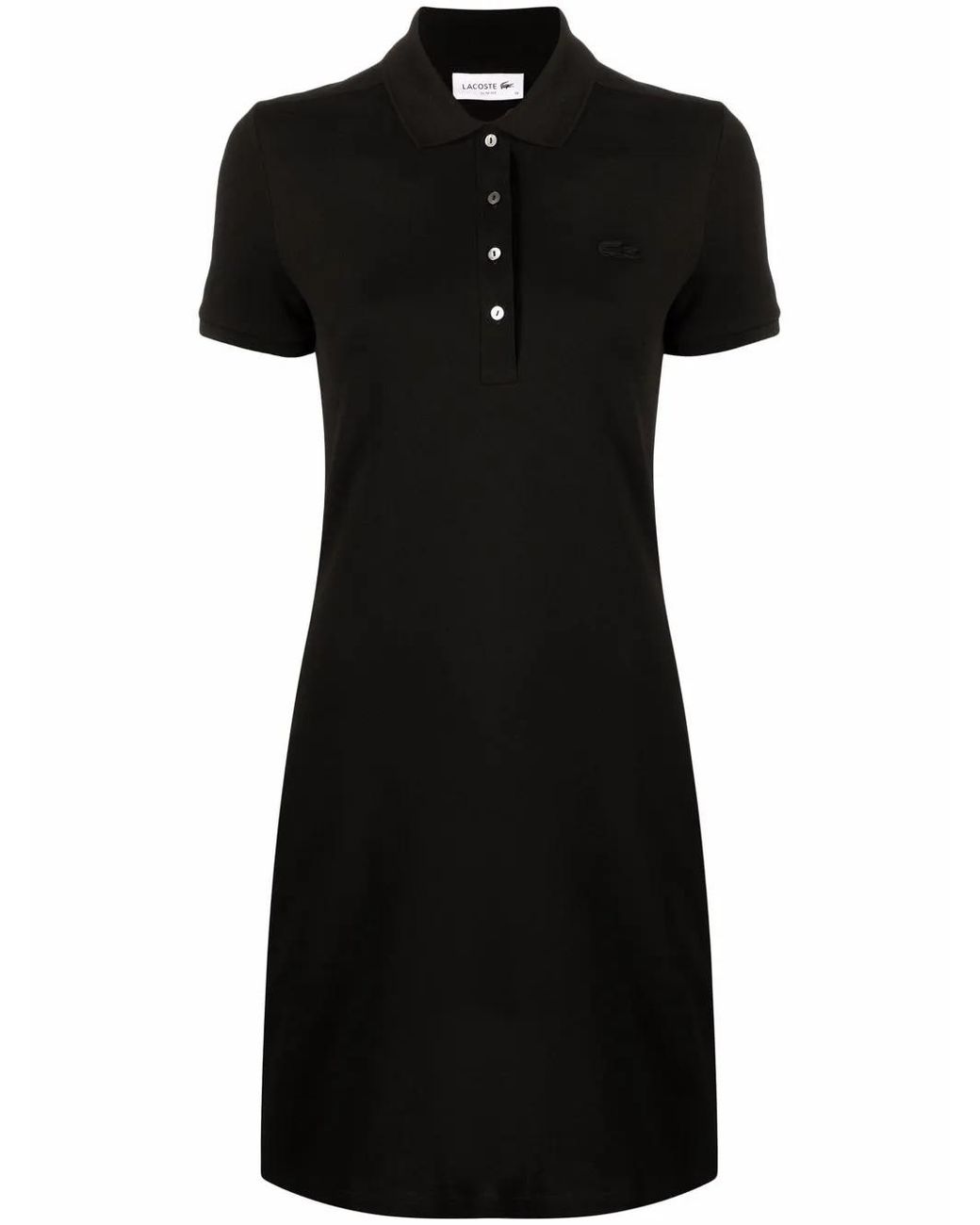 Lacoste Black Logo-Patch Detail Polo Dress
