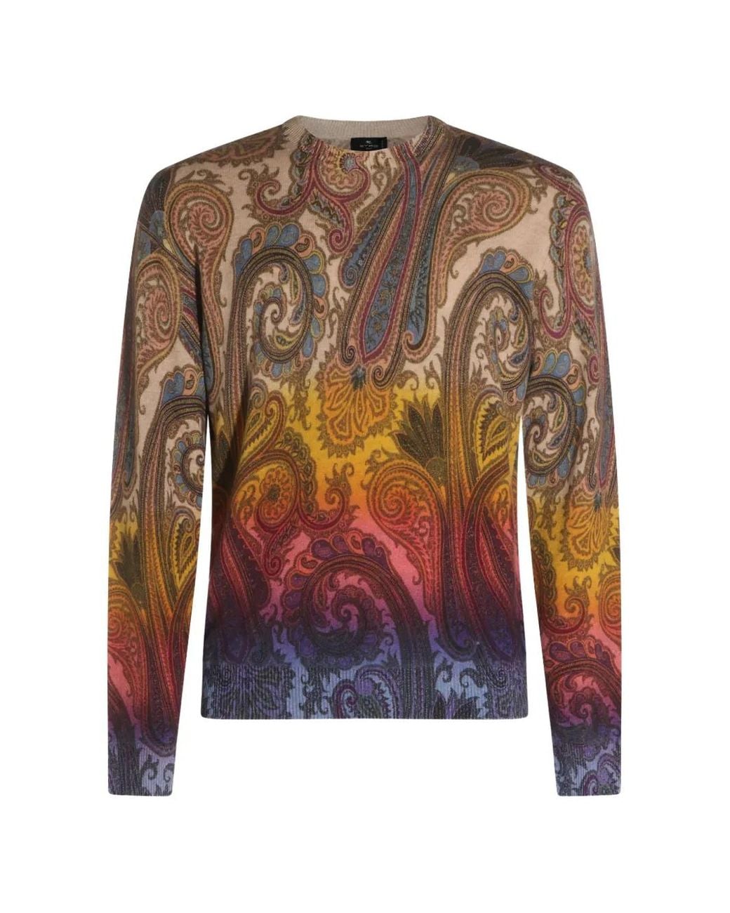 Etro Multicolor Paisley Print Sweater for men