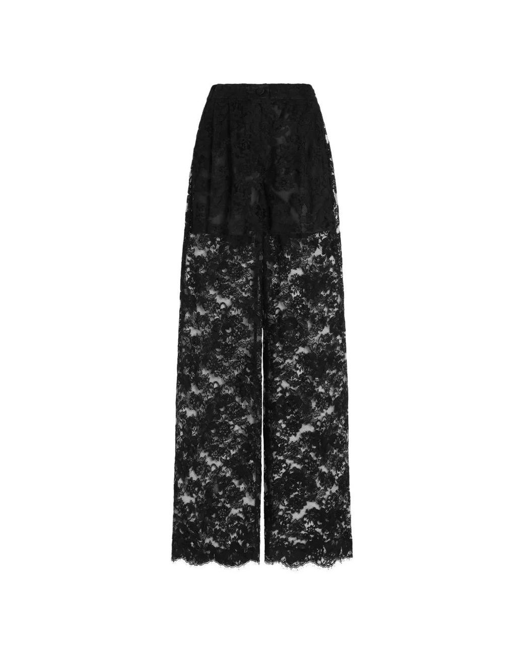 Dolce & Gabbana Black Lace Trousers