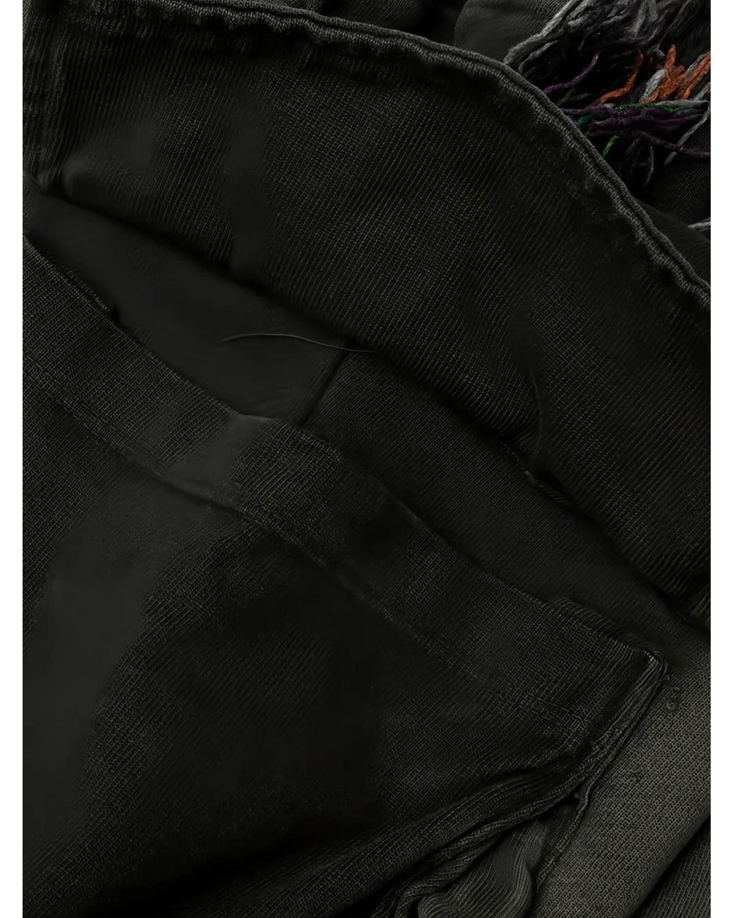 Alchemist Black Pantalon Cargo Know U Rider À Finitions Frangées for men