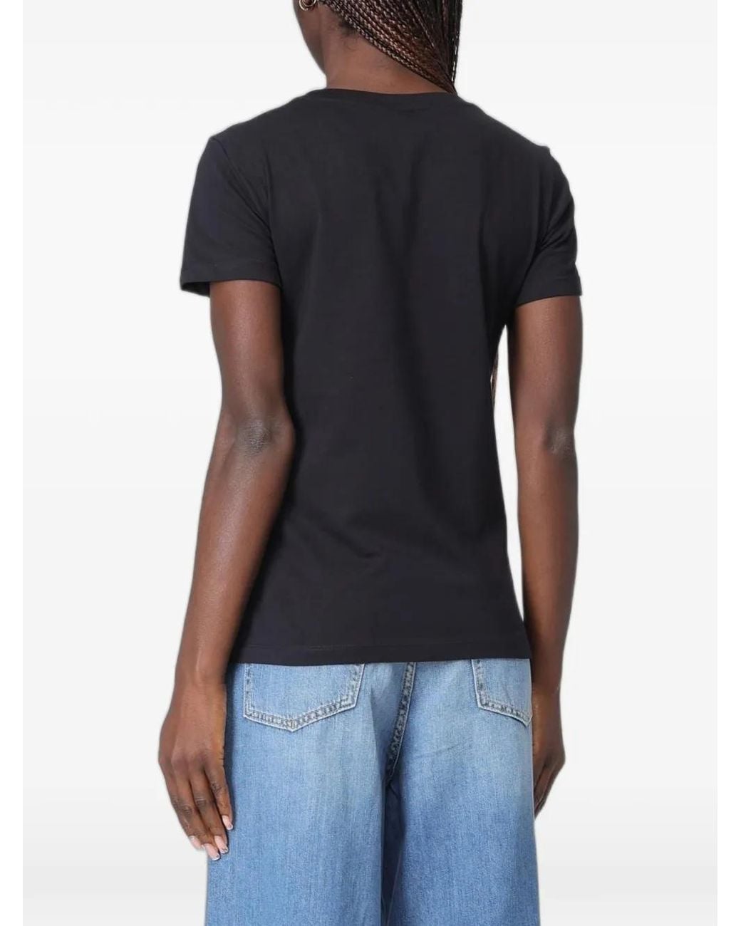 ARMANI EXCHANGE Black Rhinestone-Logo T-Shirt