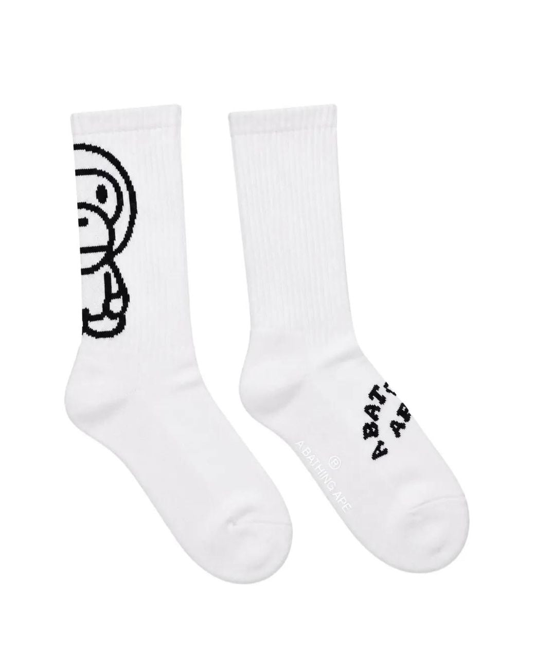 A Bathing Ape White Baby Milo Intarsia Socks for men