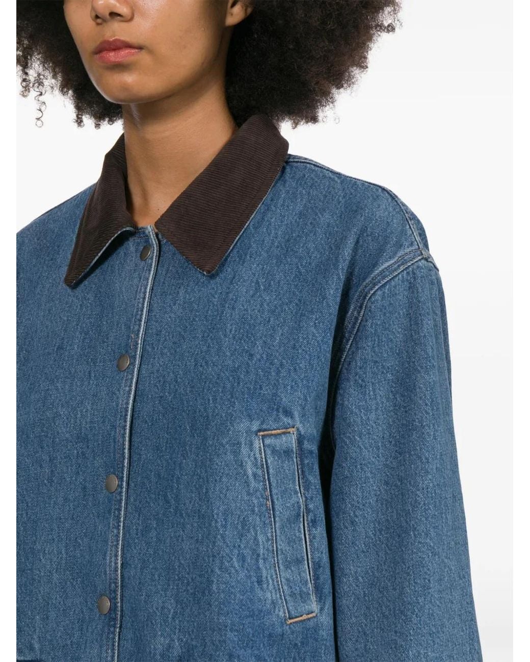 Rag & Bone Blue Corduroy-Collar Denim Jacket