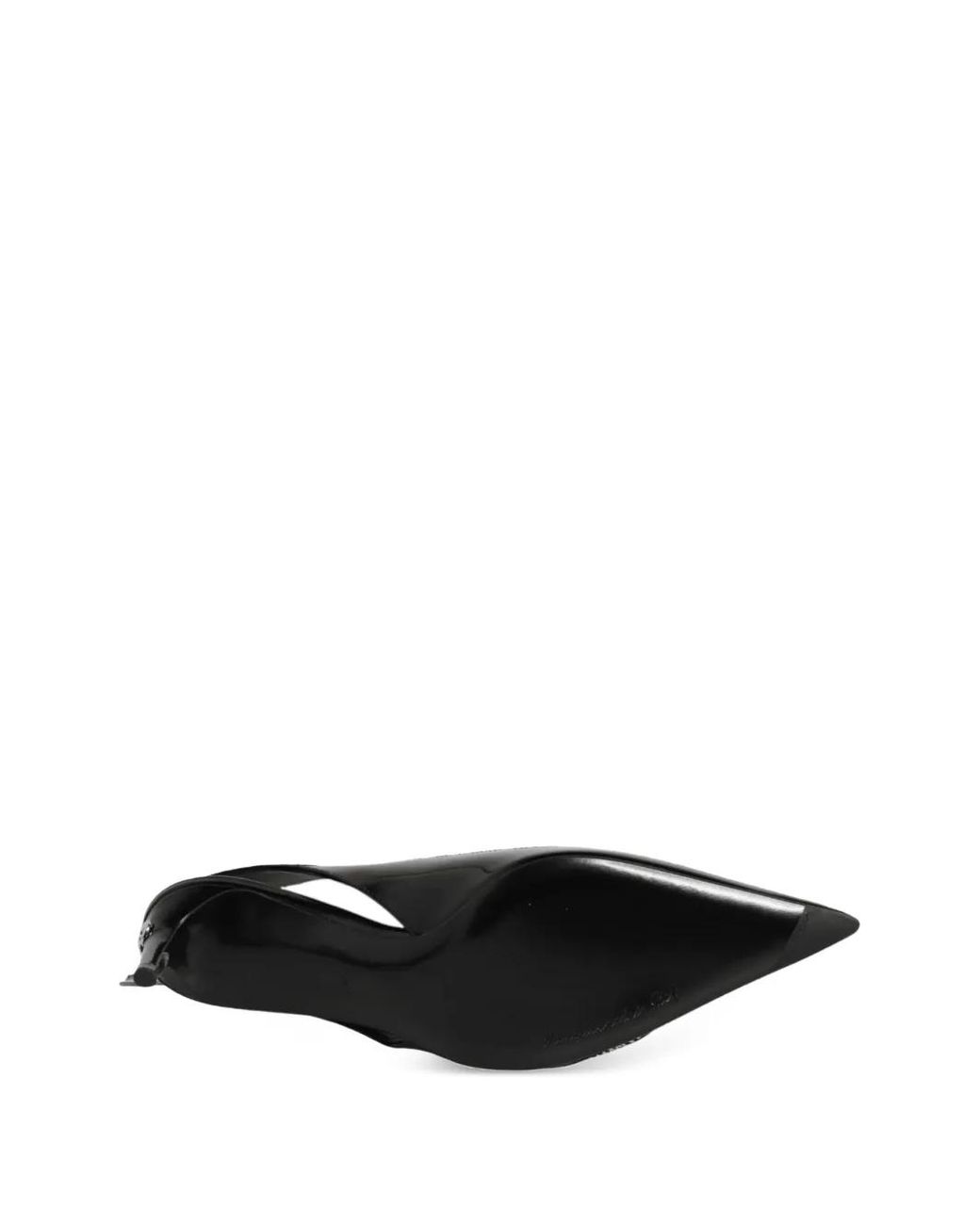 Dolce & Gabbana Black Zipper-Detail Patent-Finish Pumps