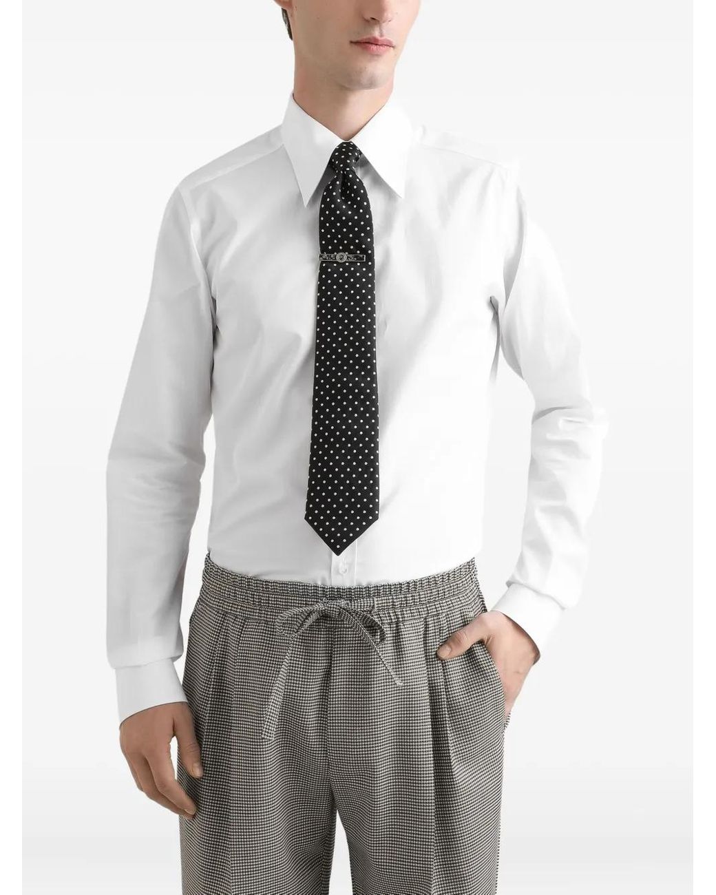 Dolce & Gabbana White Martini Poplin Shirt for men