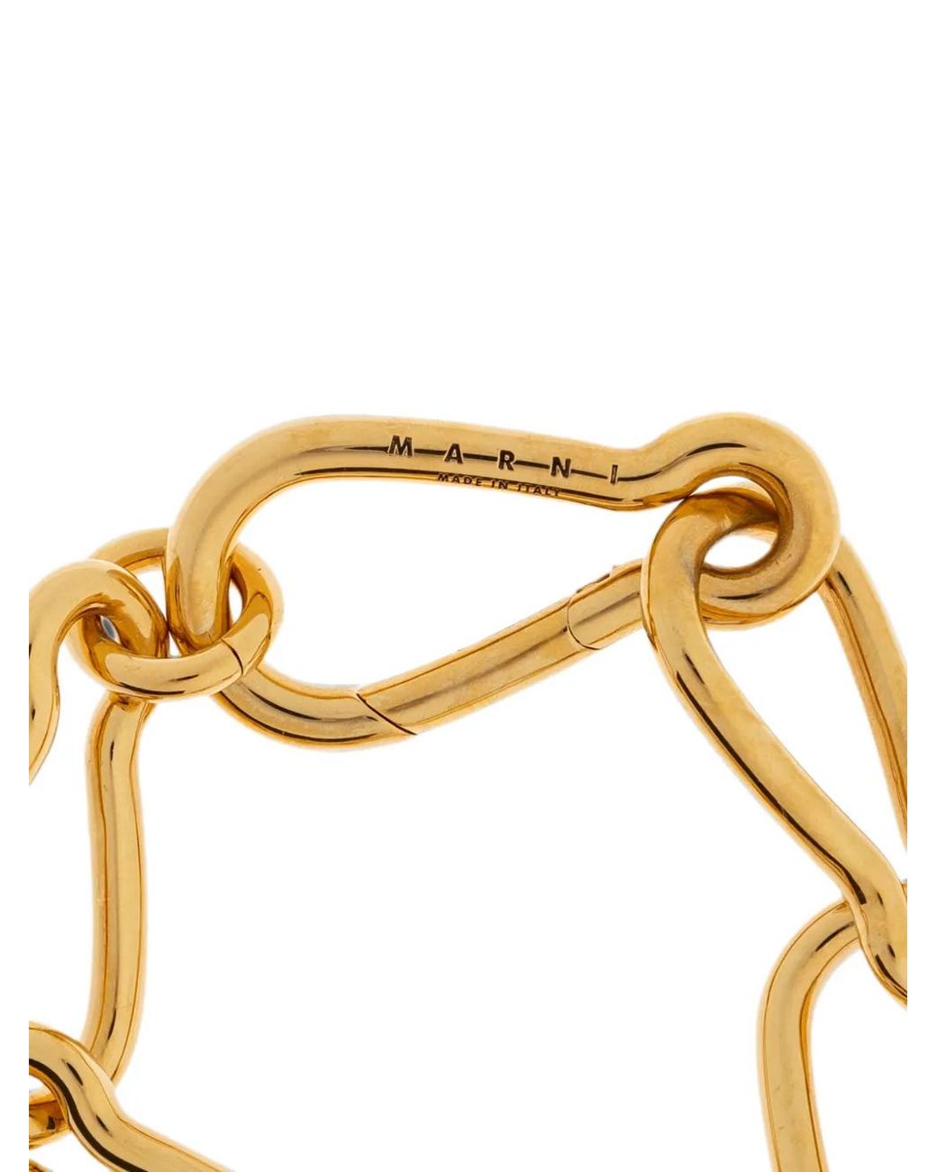 Marni Metallic Carabiner-Link Chain Bracelet