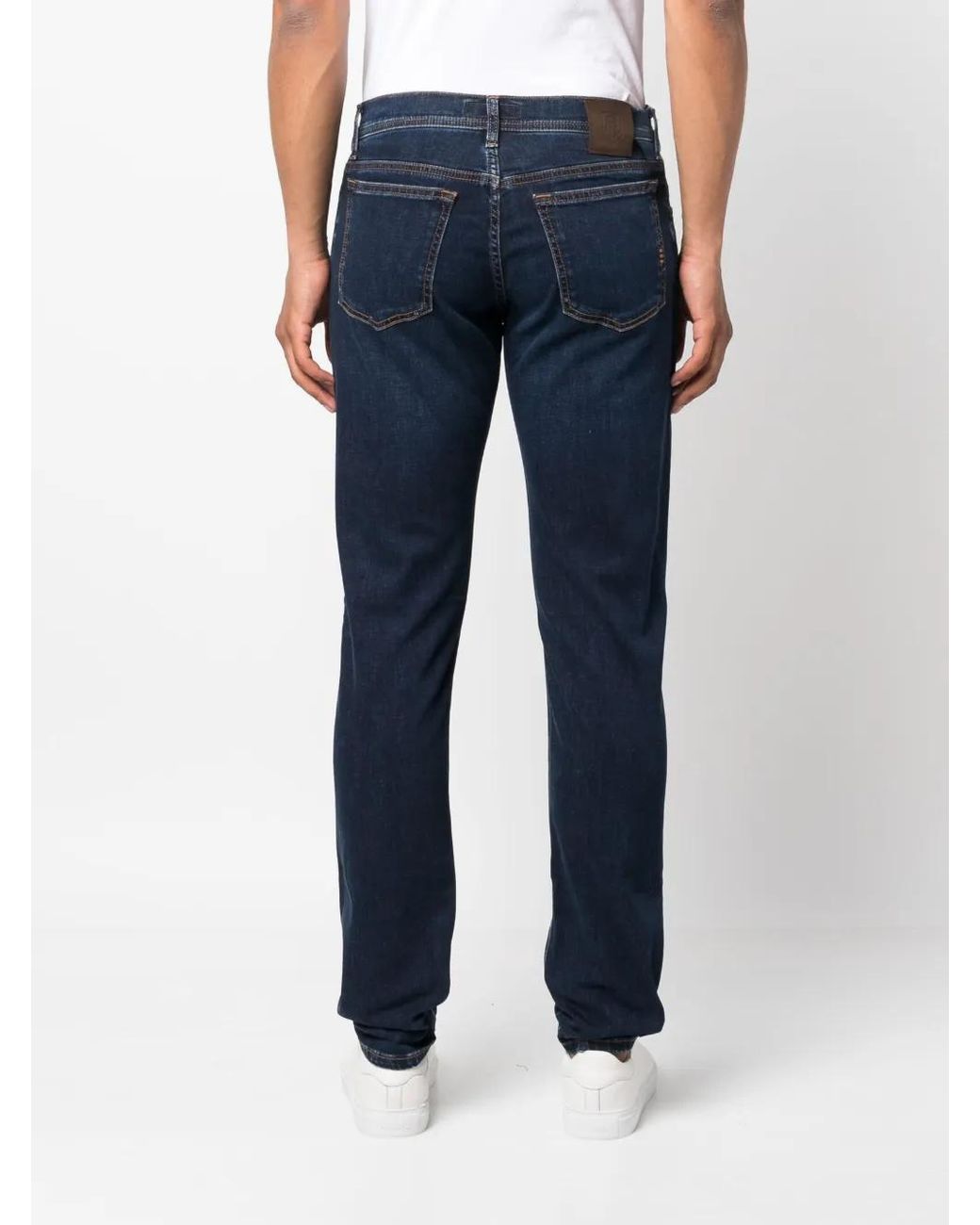 Corneliani Blue Low-Rise Straight-Leg Jeans for men
