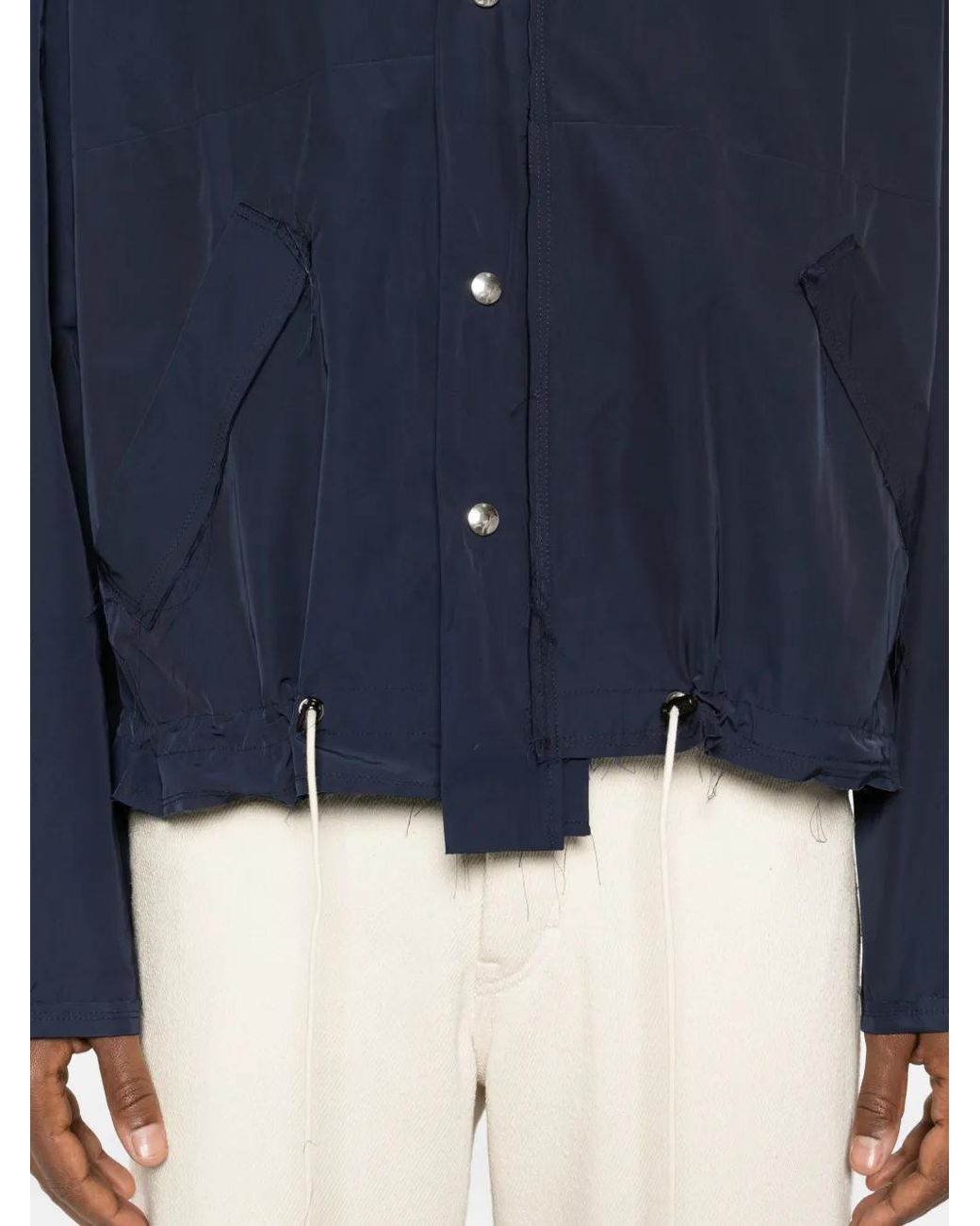 Camiel Fortgens Blue Raw-Cut Drawstring Jacket for men