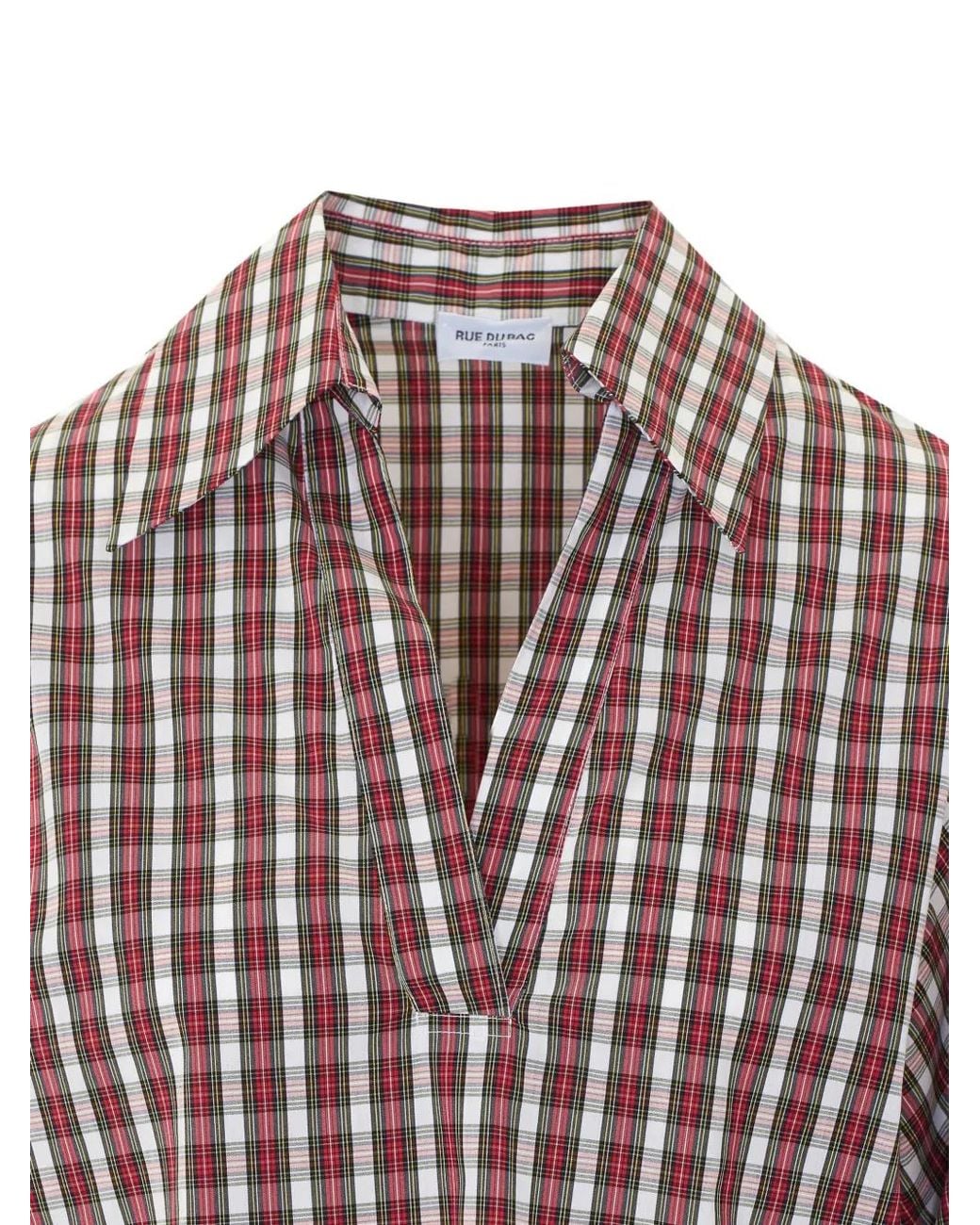RUE DU BAC Red Check-Pattern Blouse