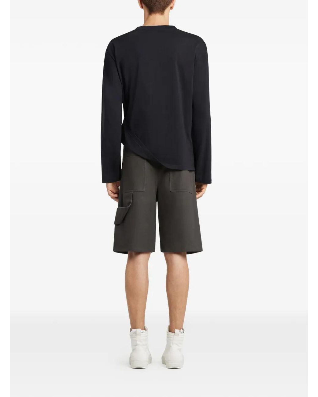 Courreges Gray Hammer Button-Fastening Pockets Shorts for men