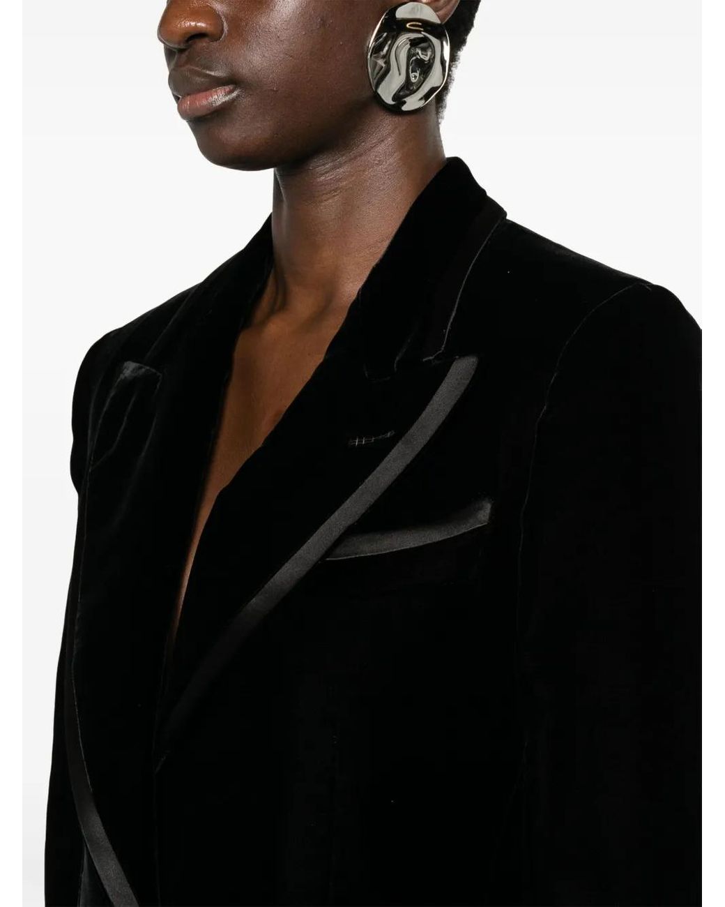 Tom Ford Black Single-breasted Velvet Blazer