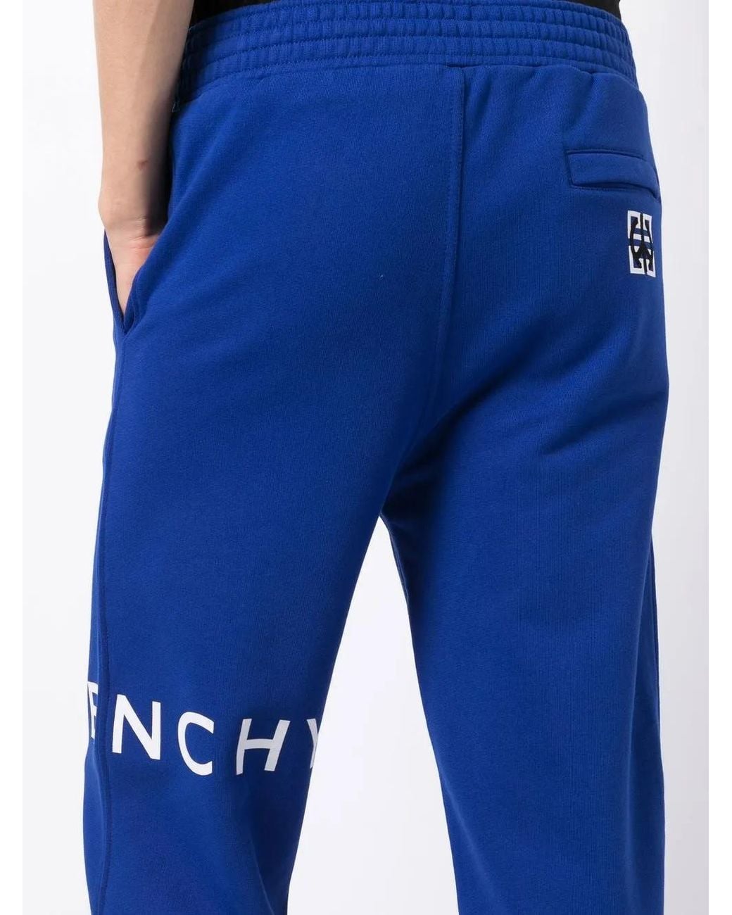 Givenchy Blue Logo-Print Track Pants for men