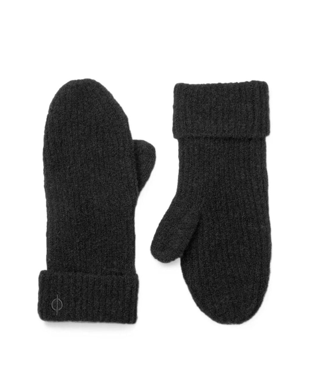 Samsøe & Samsøe Black Sapia Ribbed Mittens