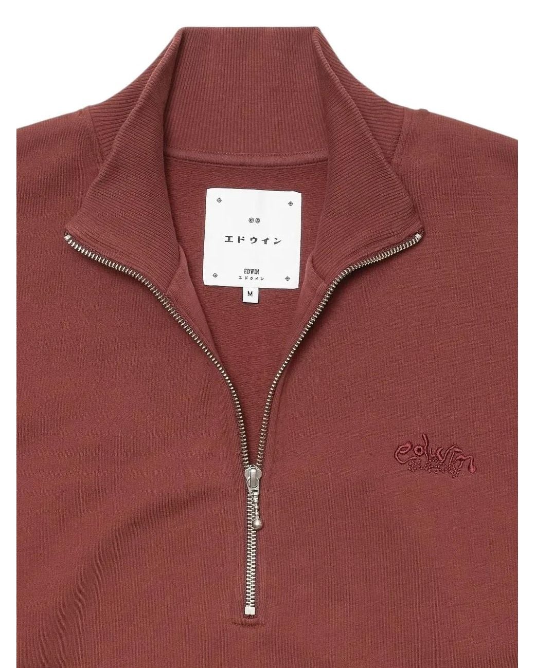 Edwin Red Koji Half-Zip Sweater for men