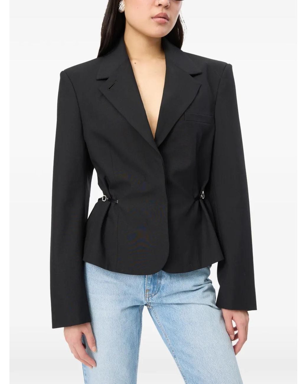ROTATE BIRGER CHRISTENSEN Black V-Neck Blazer