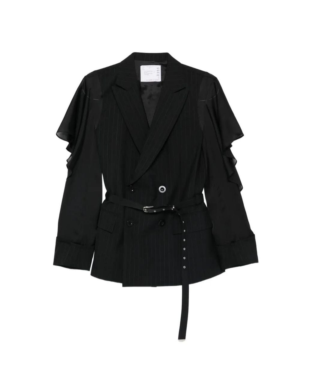 Sacai Black Chalk Stripe Jacket