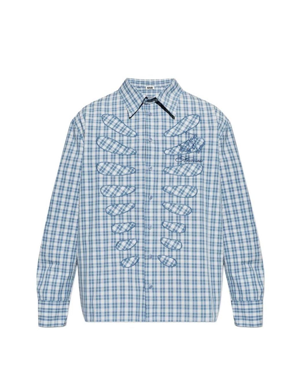 AVAVAV Blue Cut-Out Shirt for men
