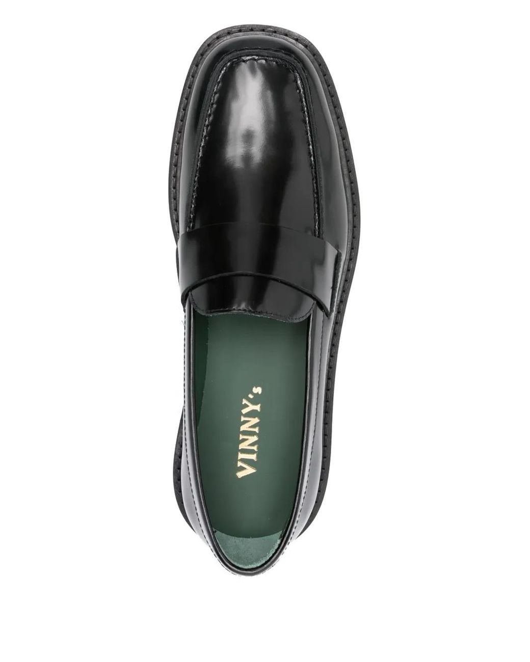 VINNY'S Black Strap Leather Loafers for men
