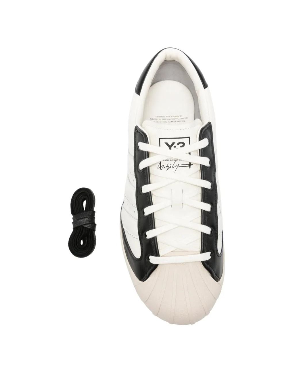 Y-3 White Superstar 3G Leather Shell-Toe Sneakers