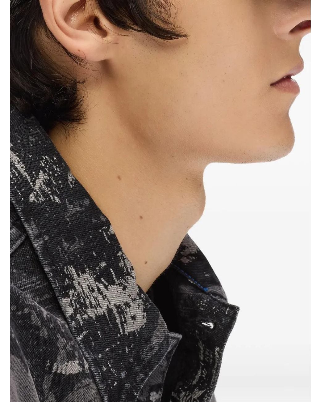 Karl Lagerfeld Black Two-Tone Denim Cap for men