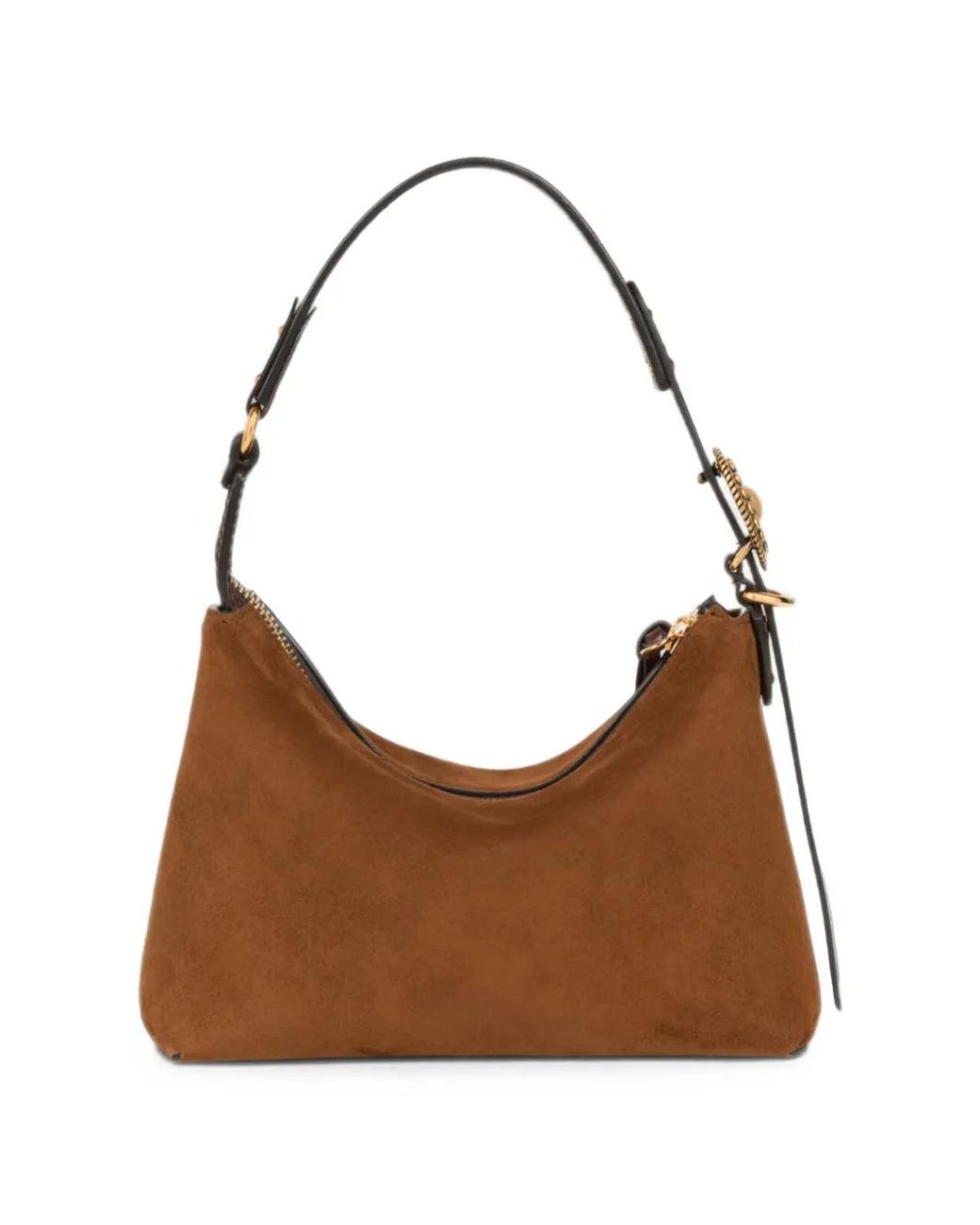 Etro Brown Suede Buckled Shoulder Bag
