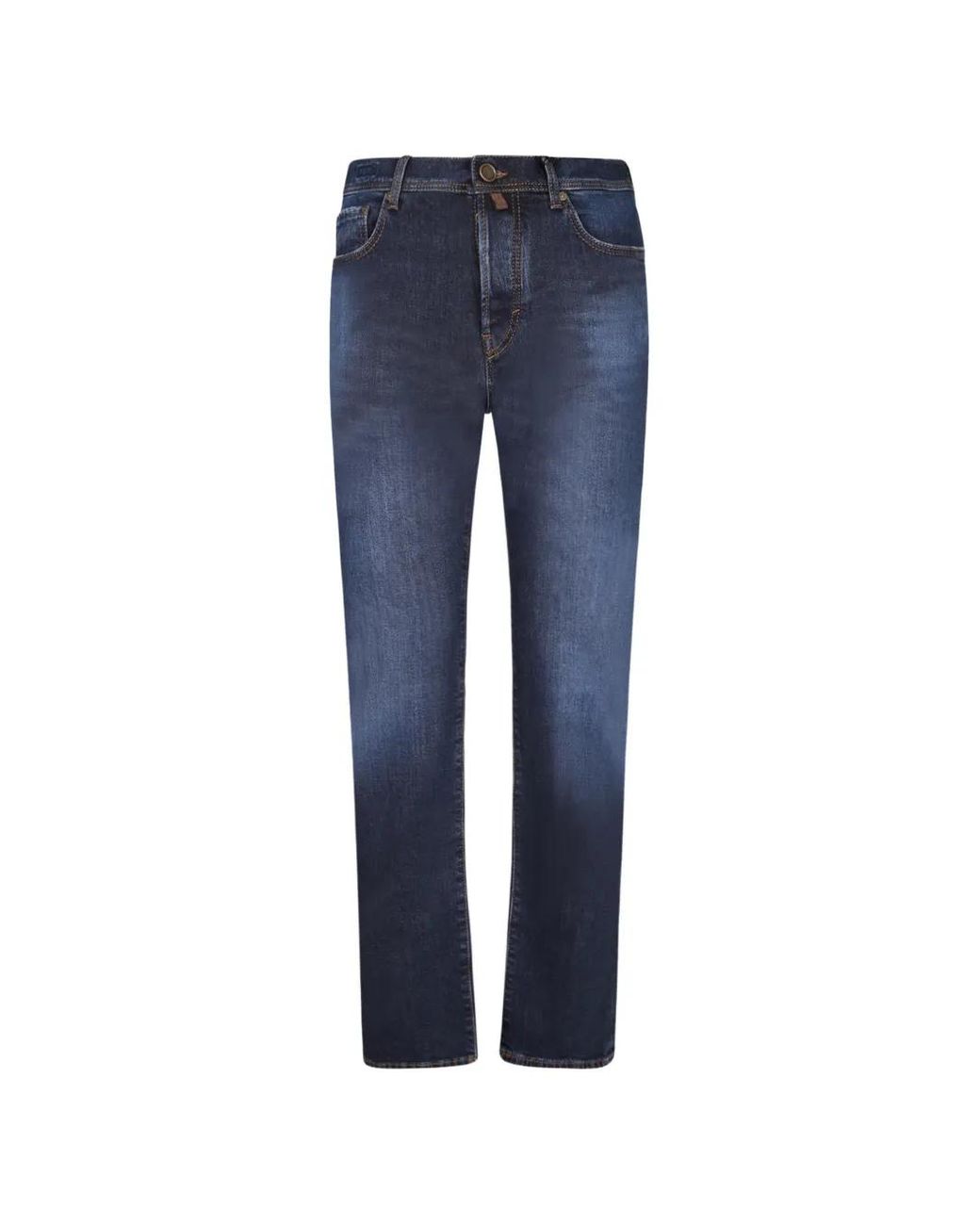 Jacob Cohen Blue Faded-Effect Straight-Leg Jeans for men