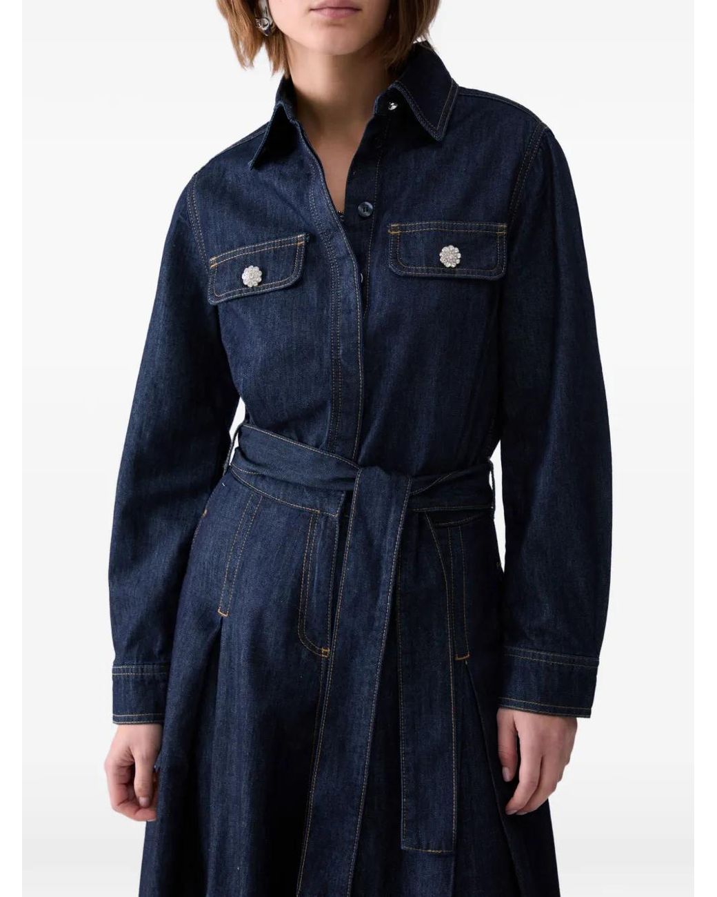Liu Jo Blue Long Denim Shirt Dress