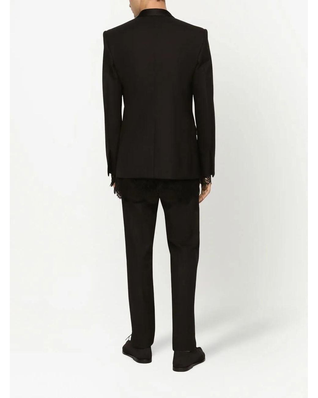 Dolce & Gabbana Black Sicilia-Fit Double-Breasted Tuxedo Blazer for men