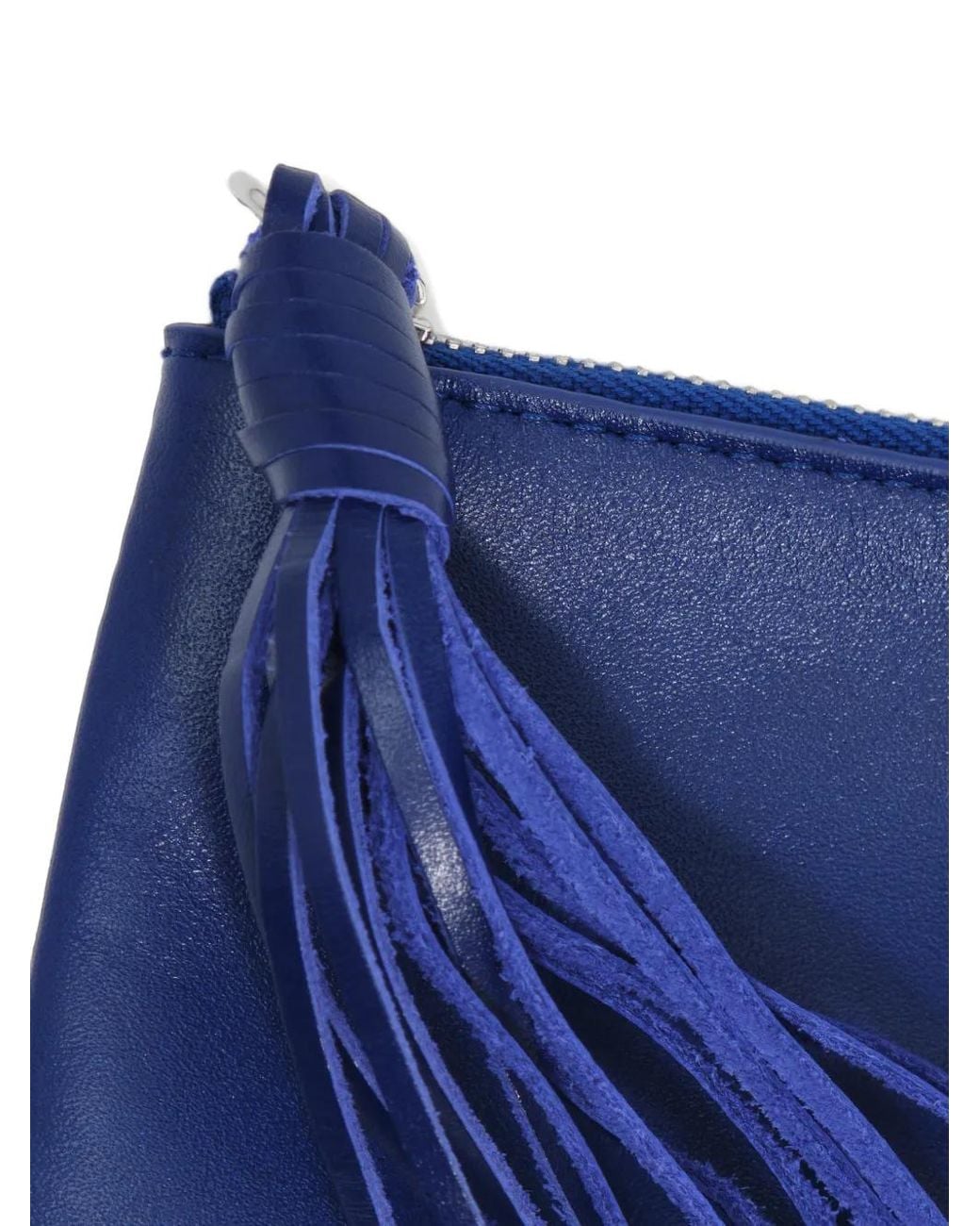Bimba Y Lola Blue Small Electric- Fringed Leather Coin Purse