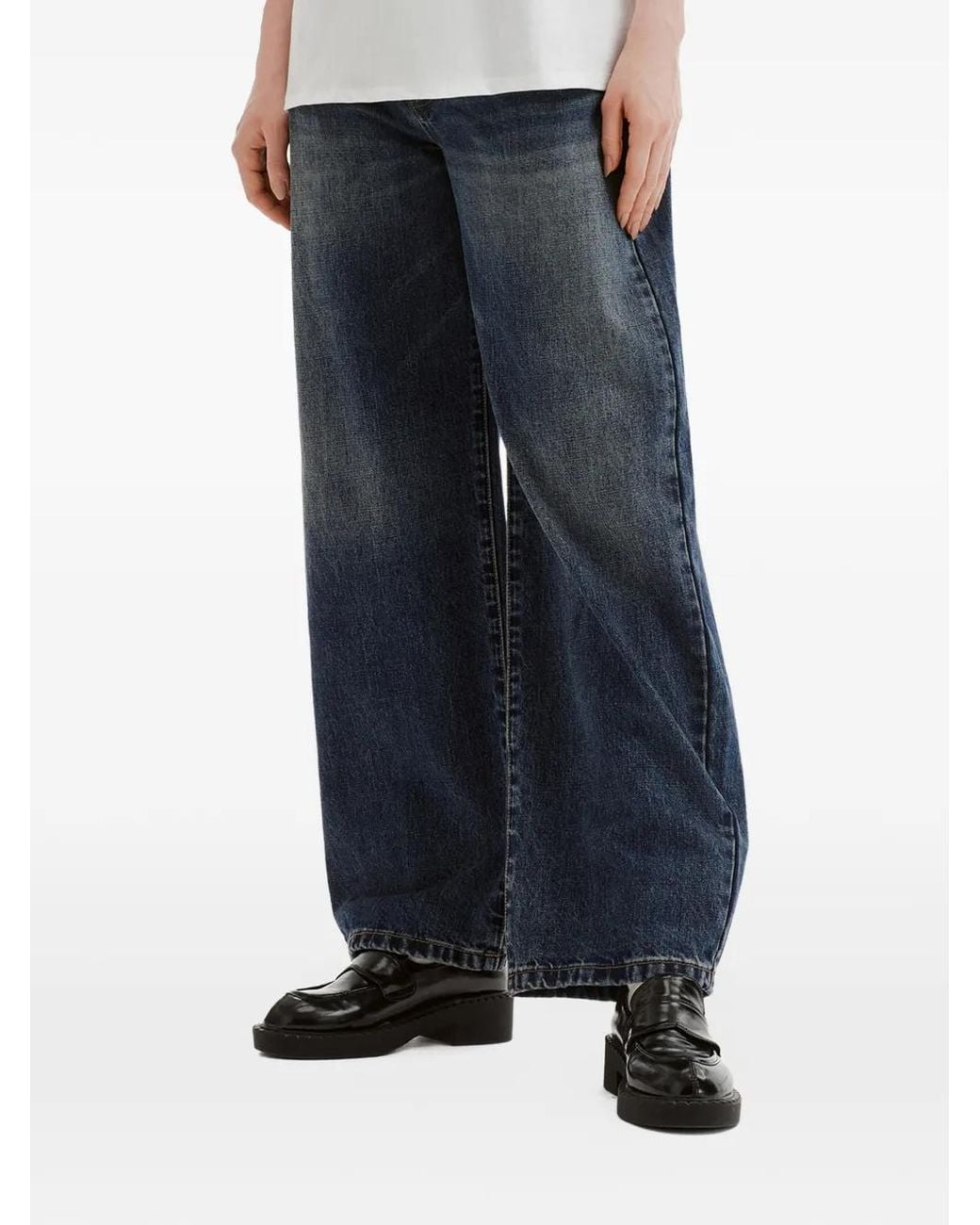 B+ AB Blue Jean Ample À Effet Délavé
