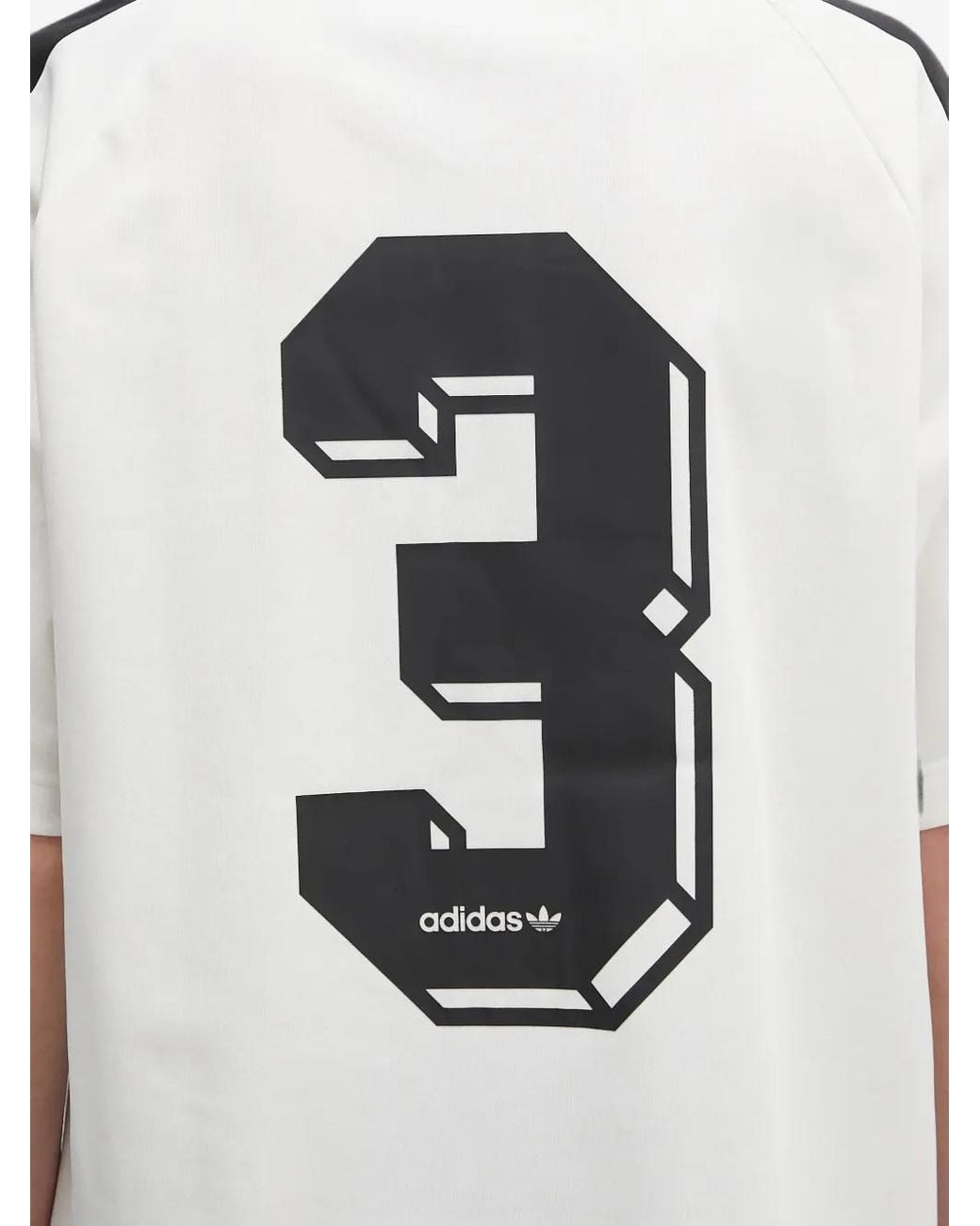 Adidas Black Logo-Embroidered Striped-Sleeve T-Shirt for men