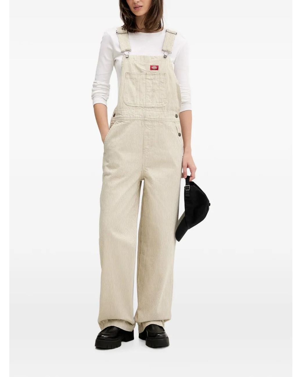 Dickies White Hickory Striped Dungarees