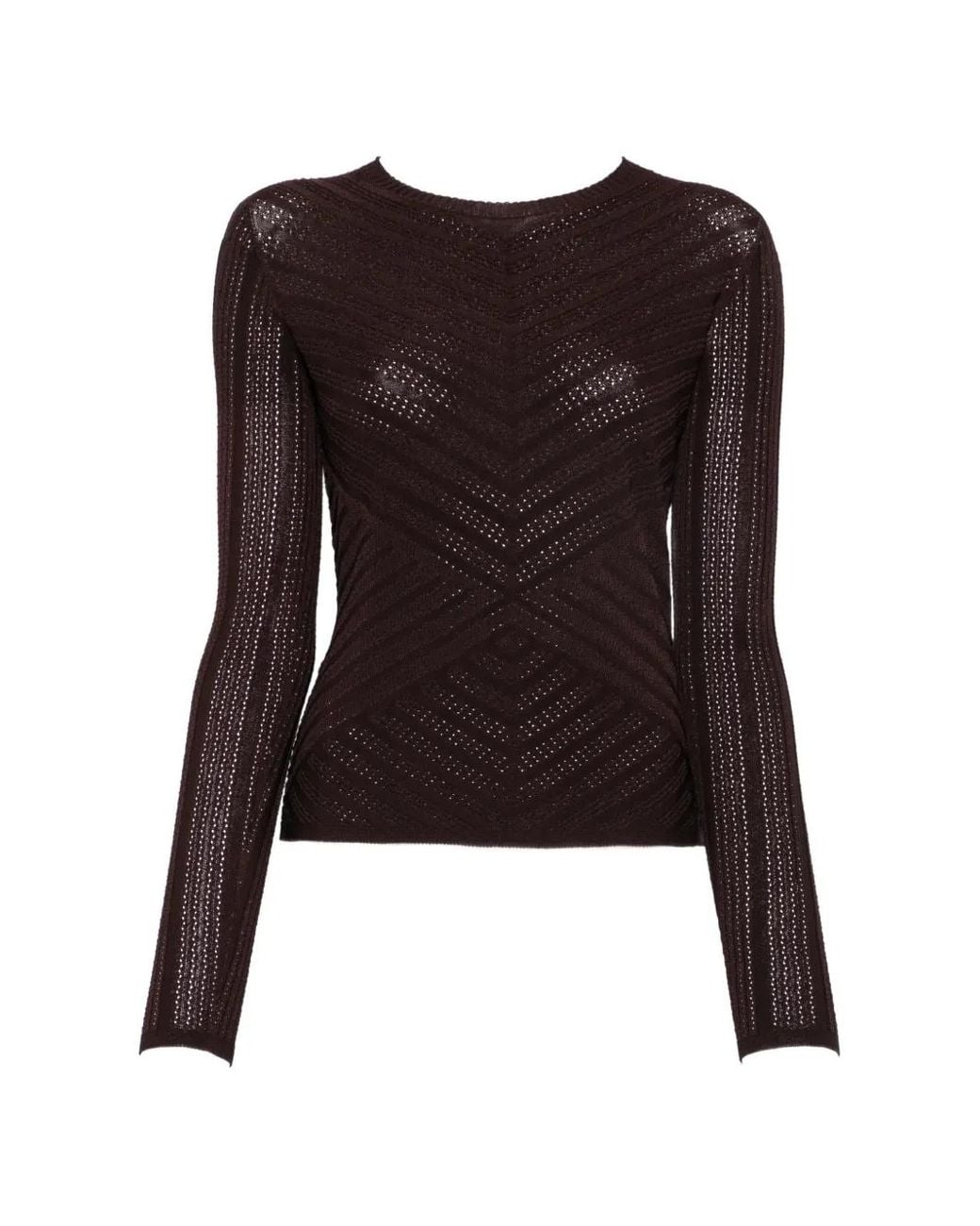 Twinset Black Pointelle-Knit Sweater