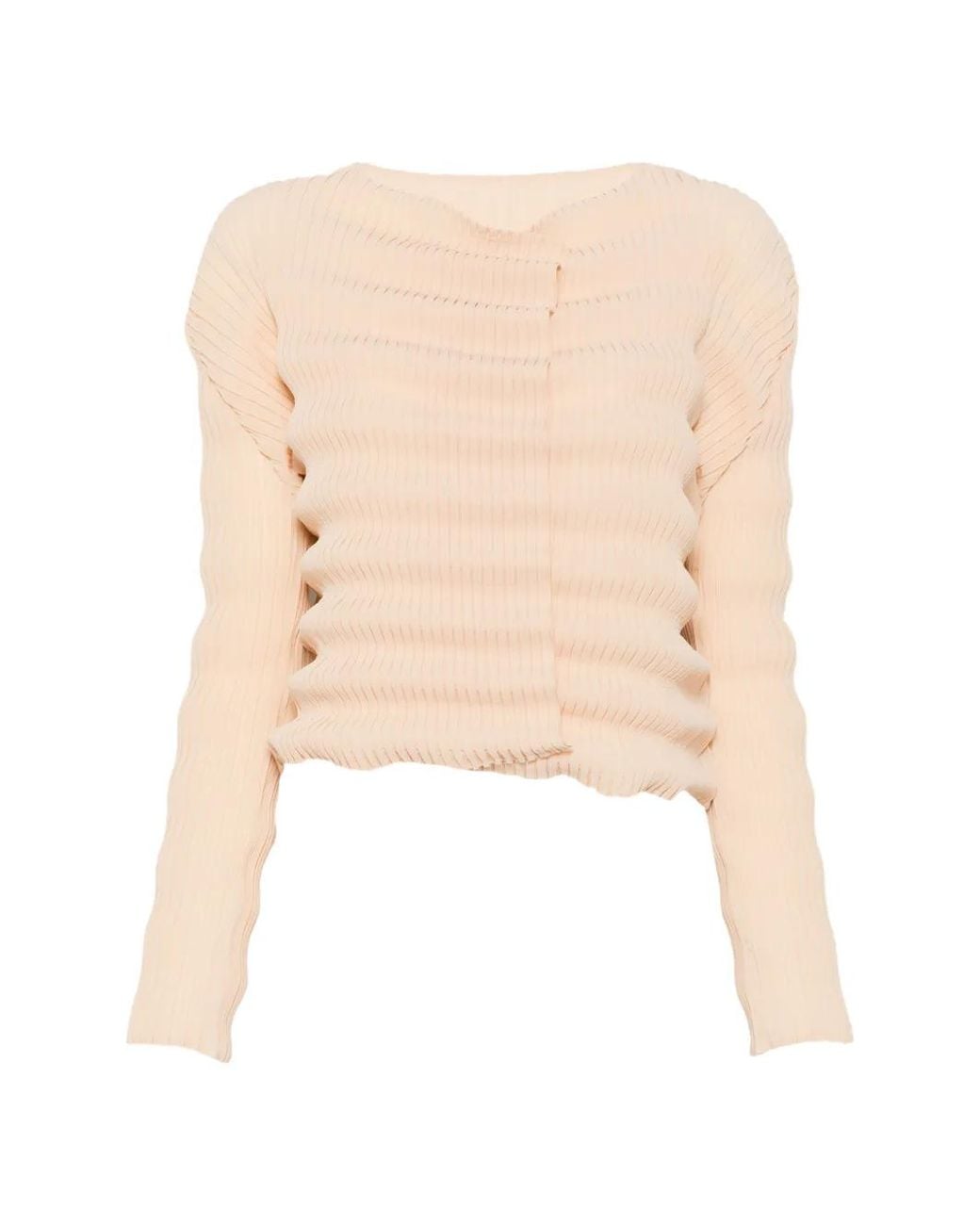 Issey Miyake Natural Spring Pleats Wave-Pattern Jacket