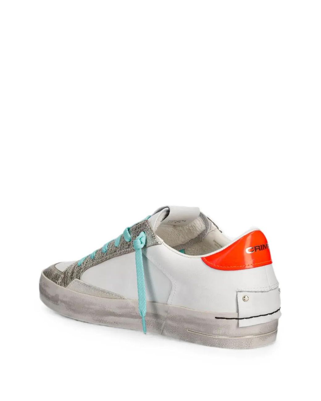 Crime London White Skate Deluxe Distressed-Effect Sneakers