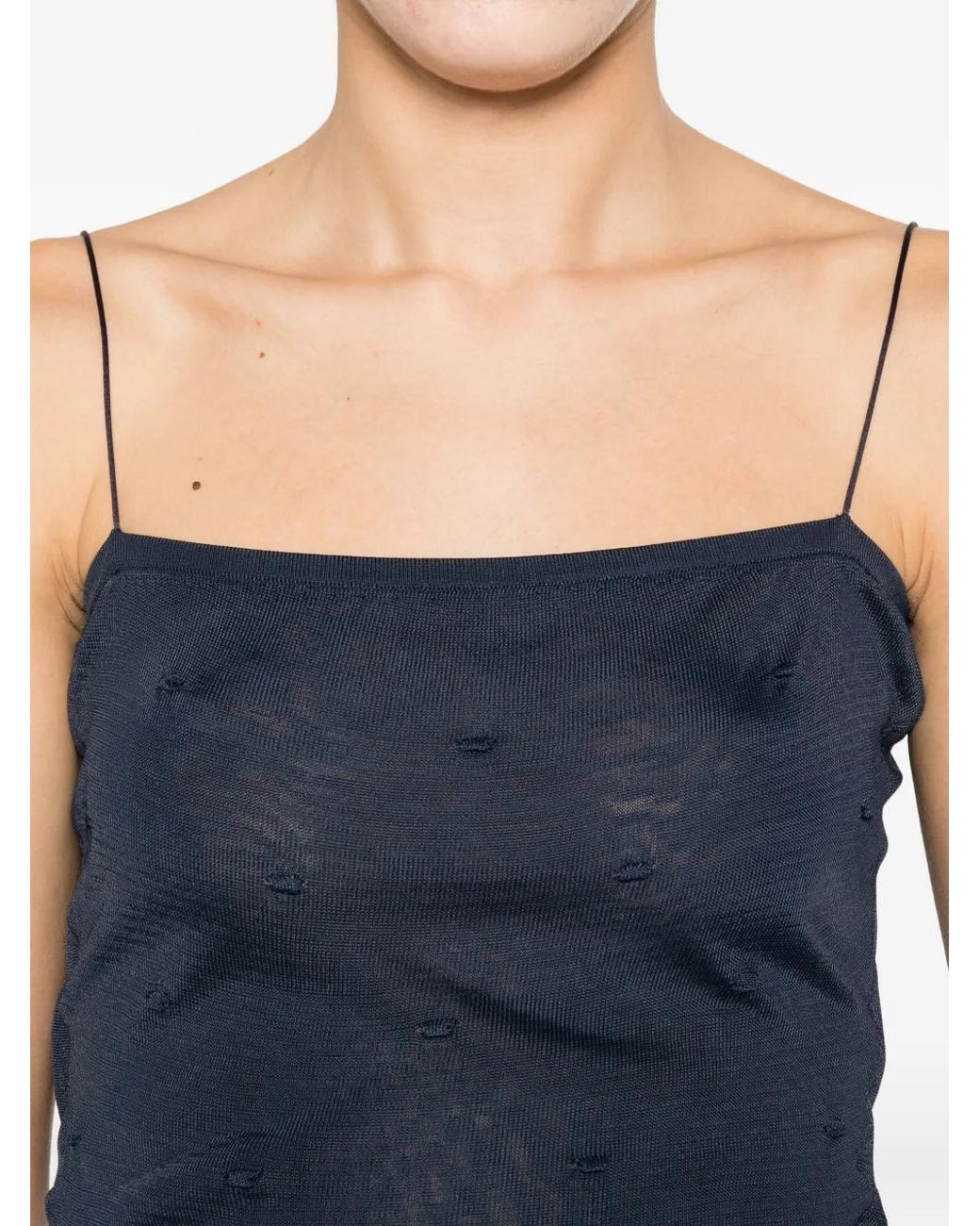 Jacquemus Blue The Plumetis Knit Tank Top