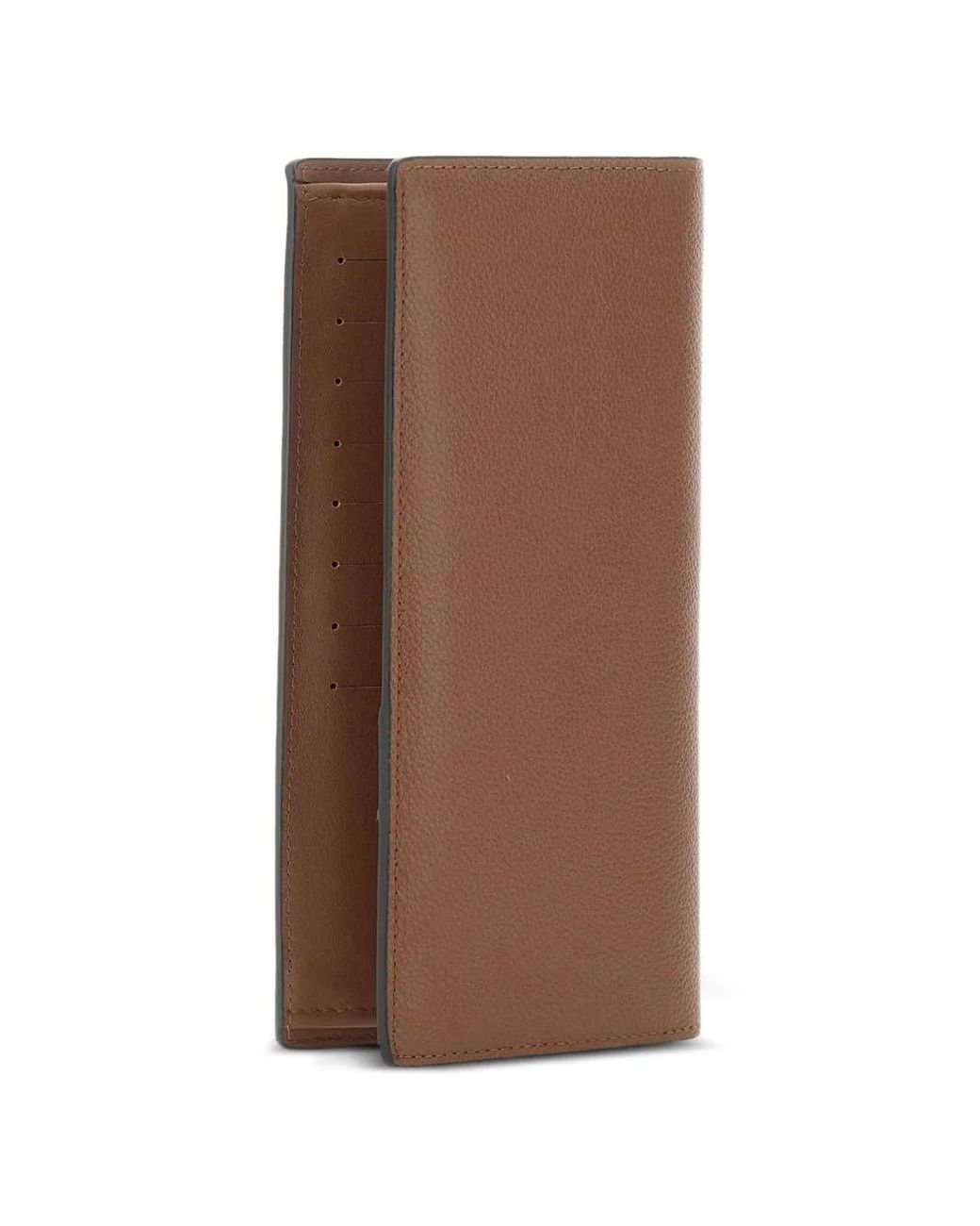 Borsalino Brown Logo-Embossed Bifold Wallet