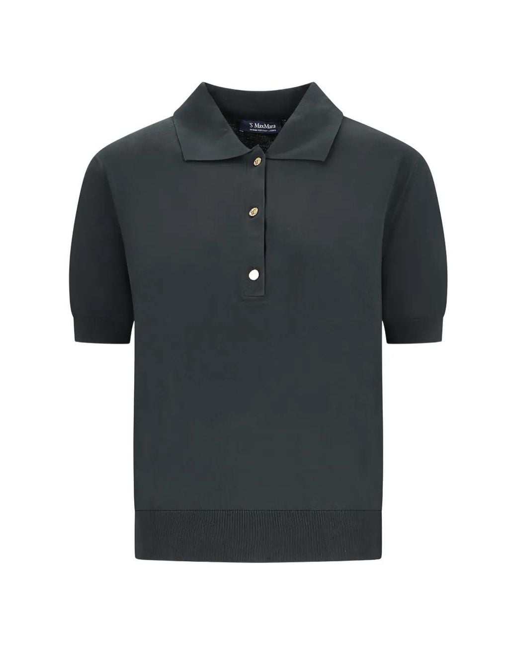 Max Mara Black Short-Sleeve Polo Shirt