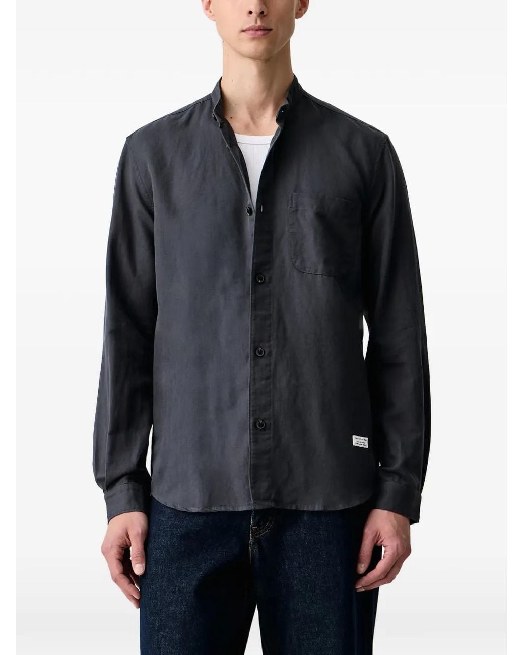 Marc O' Polo Blue Chemise À Poche Poitrine Et Col Mao for men