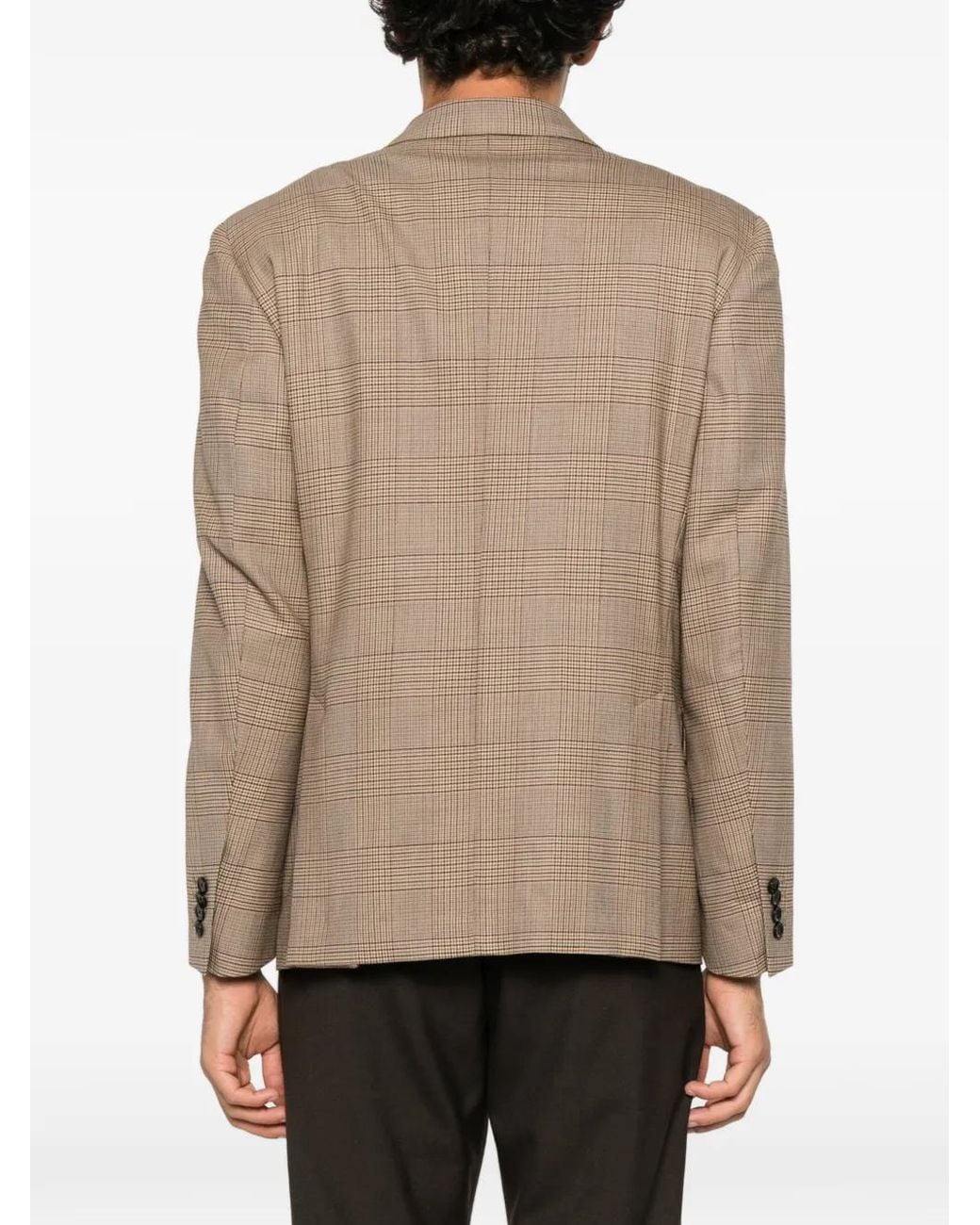 Lardini Brown Prince Of Wales Check Double-Breasted for men