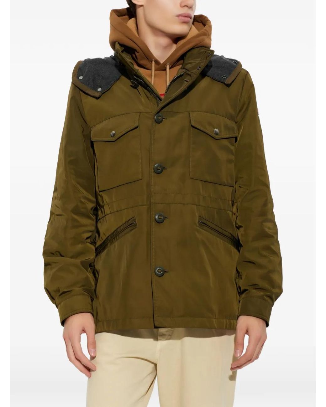 Moncler Green Doudoune Yricas À Capuche for men