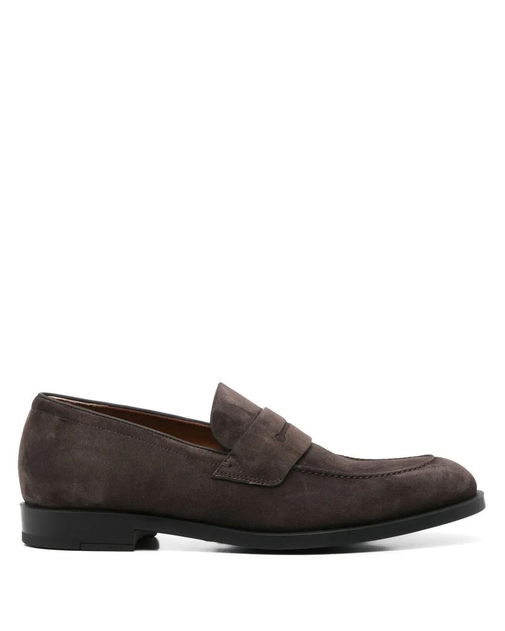 Zegna Brown Suede Leather Laced Slip-Ons For for men