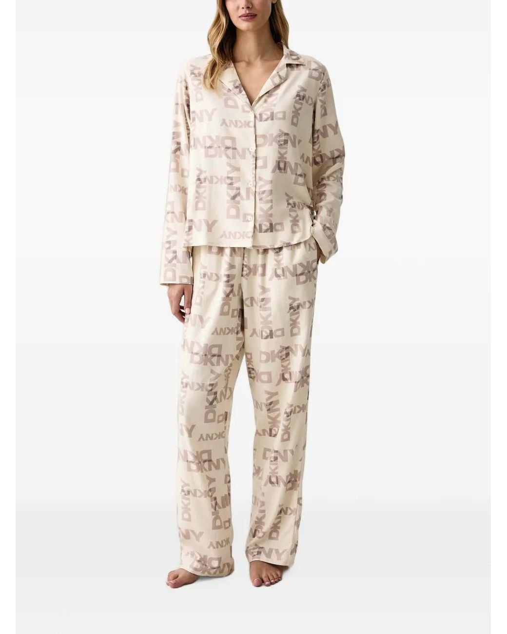 DKNY Natural Logo-Print Pyjamas